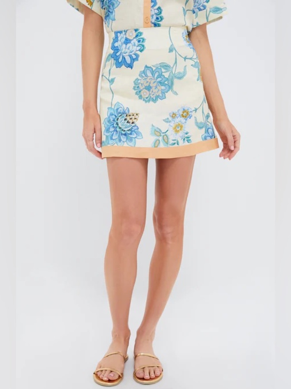 KIVARI TUCKERNUCK Giselle Linen Floral Mini Skirt Size US4 NWOT - Picture 2 of 7